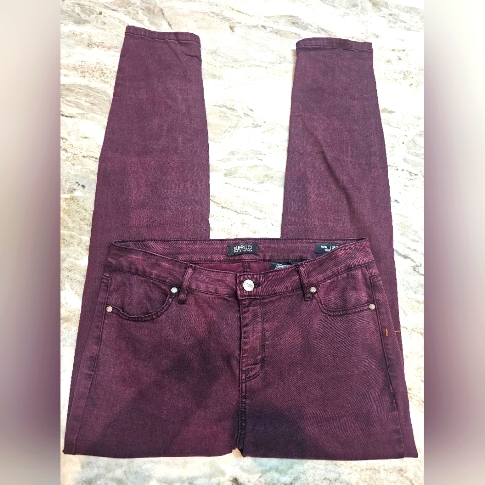 Buffalo David Bitton Royal Skinny Jeans 10/30 Plum Mid-Rise Stretch Denim